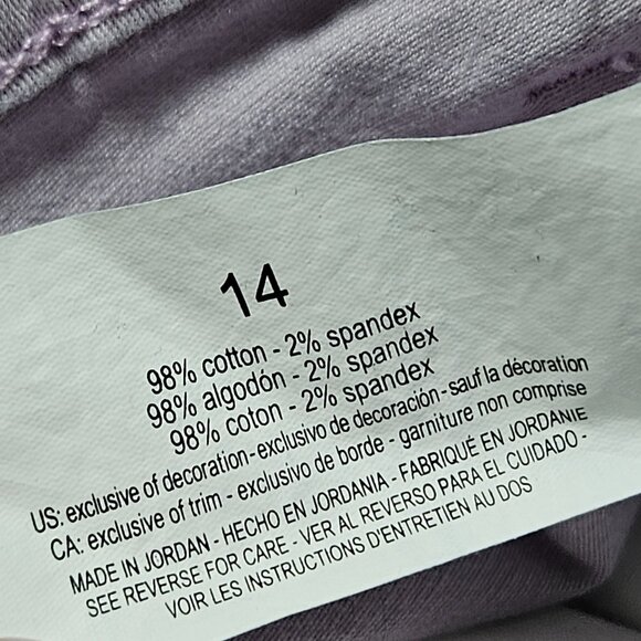 Gloria Vanderbilt Amanda 2.0 Slim Leg Jeans Womens Size 14 High Rise Lilac Denim - Picture 6 of 6